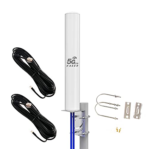 KASER Antenna 5G 4G LTE Esterno Mimo Omnidirezionale 698-2700/3300-3800 MHz Guadagno fino 12 dBi Cavi da 10M